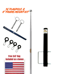 Telescoping Flagpole W/ 4" Bumper Mount Kit
