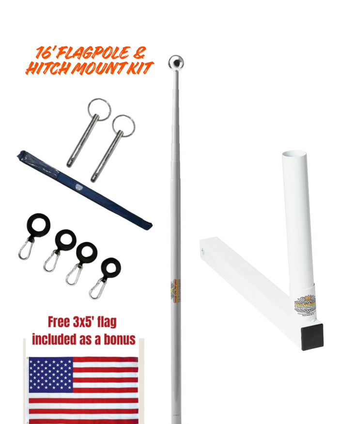Telescoping Flagpole w/ Hitch Mount Kit