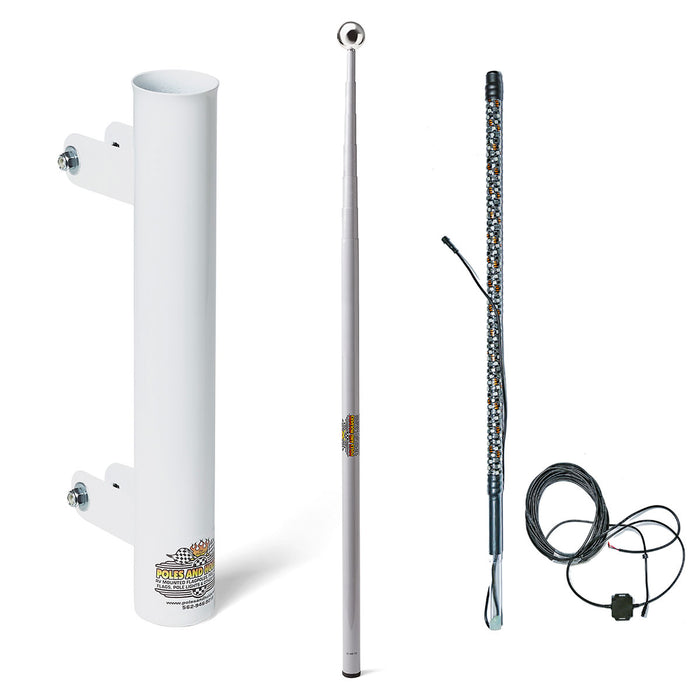 22' Collapsible Flagpole w/ Ladder Mount and Camp Locator Kit