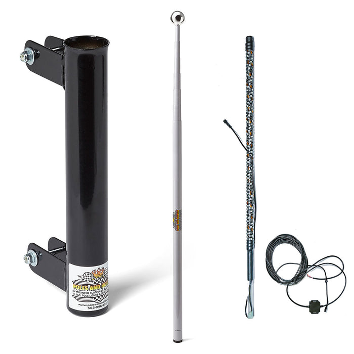 22' Collapsible Flagpole w/ Ladder Mount and Camp Locator Kit