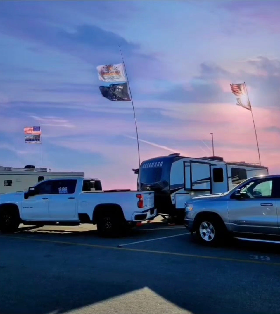 Telescopic Fiberglass Flagpole & 6" Frame Mount Kit