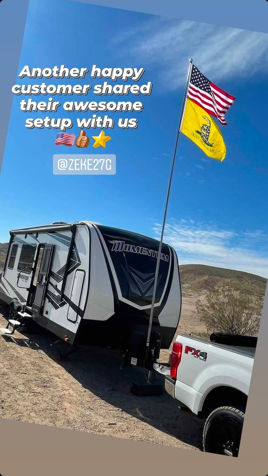 Telescopic Fiberglass Flagpole & 6" Frame Mount Kit