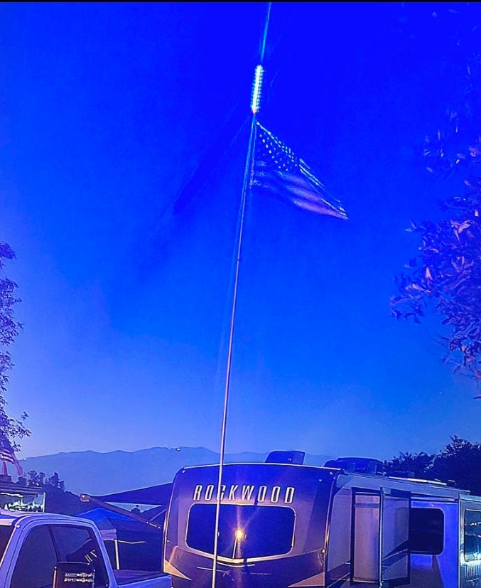 Telescopic Fiberglass Flagpole & 6" Frame Mount Kit