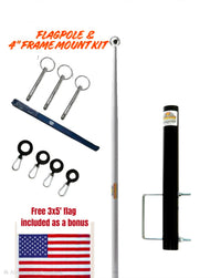 RV Telescopic Flagpole + 4" Bumper Kit | Designed for any Rear Bumper