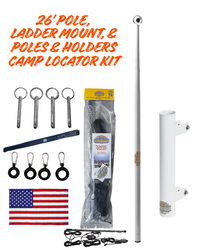 Telescoping Flagpole w/ Ladder Mount and Camp Locator Kit