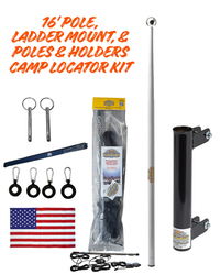 Telescoping Flagpole w/ Ladder Mount and Camp Locator Kit