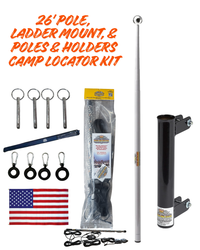 Telescoping Flagpole w/ Ladder Mount and Camp Locator Kit