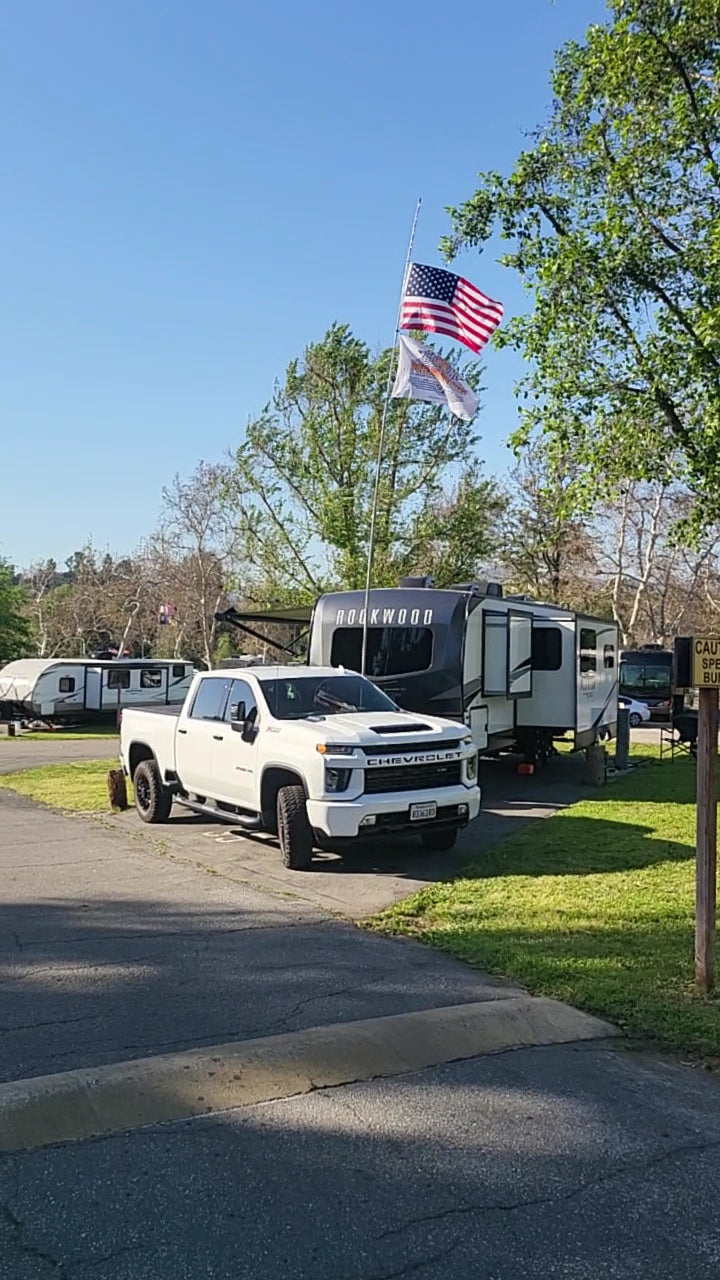 Telescopic Fiberglass Flagpole & 6" Frame Mount Kit