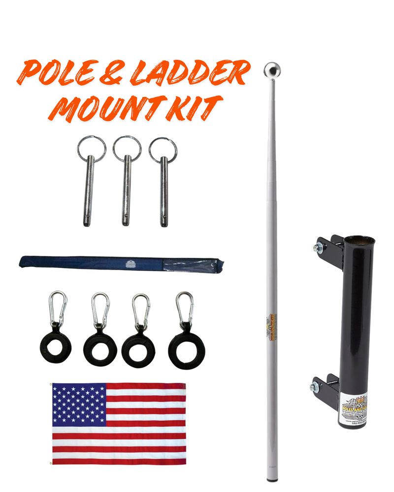 Telescoping Flagpole w/ Ladder Mount Kit