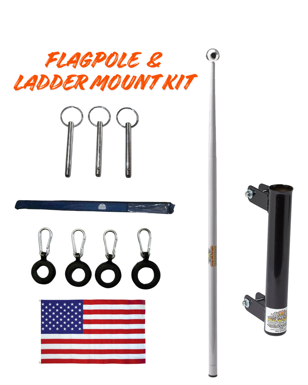 Telescoping Flagpole w/ Ladder Mount Kit