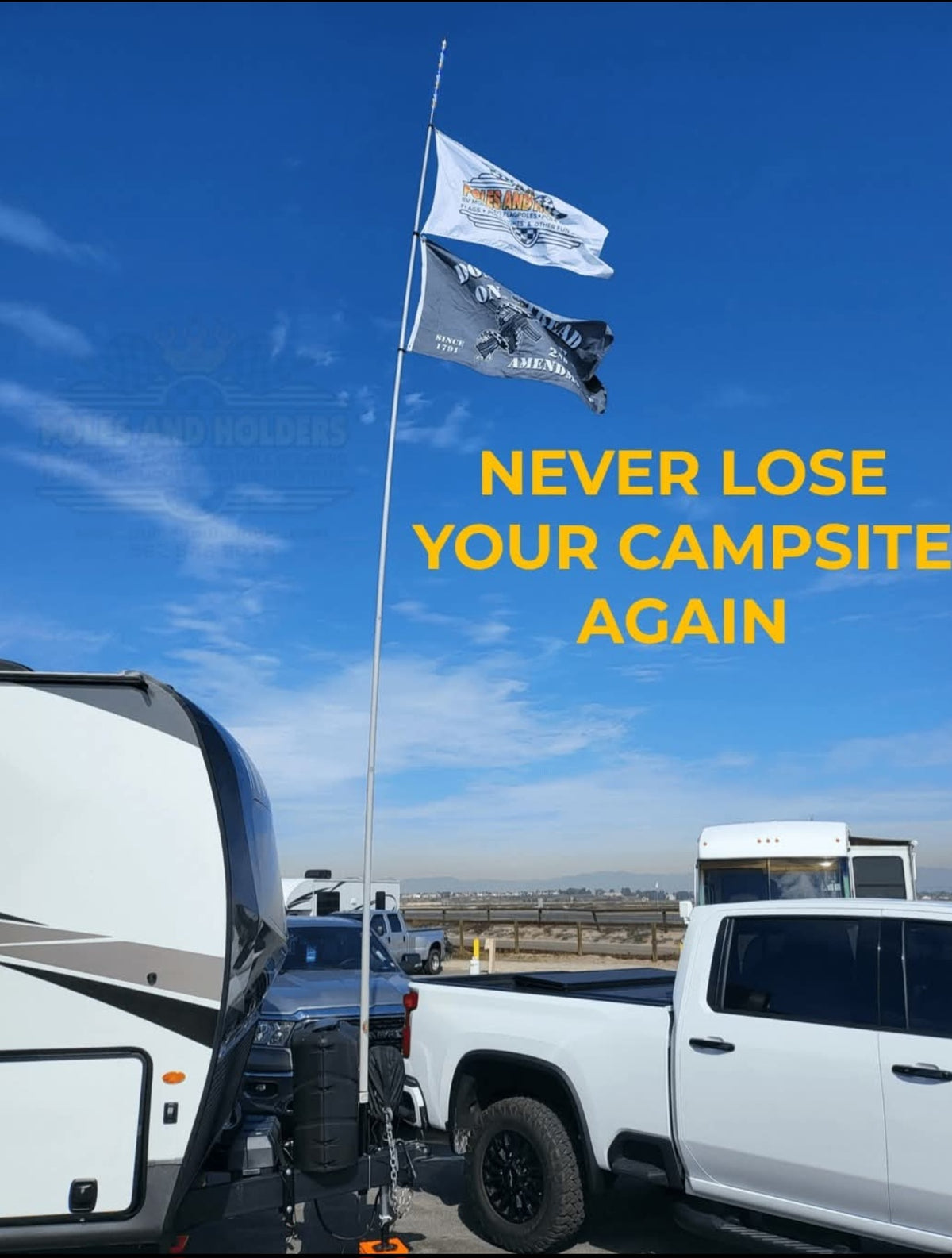 Telescopic Fiberglass Flagpole & 6" Frame Mount Kit